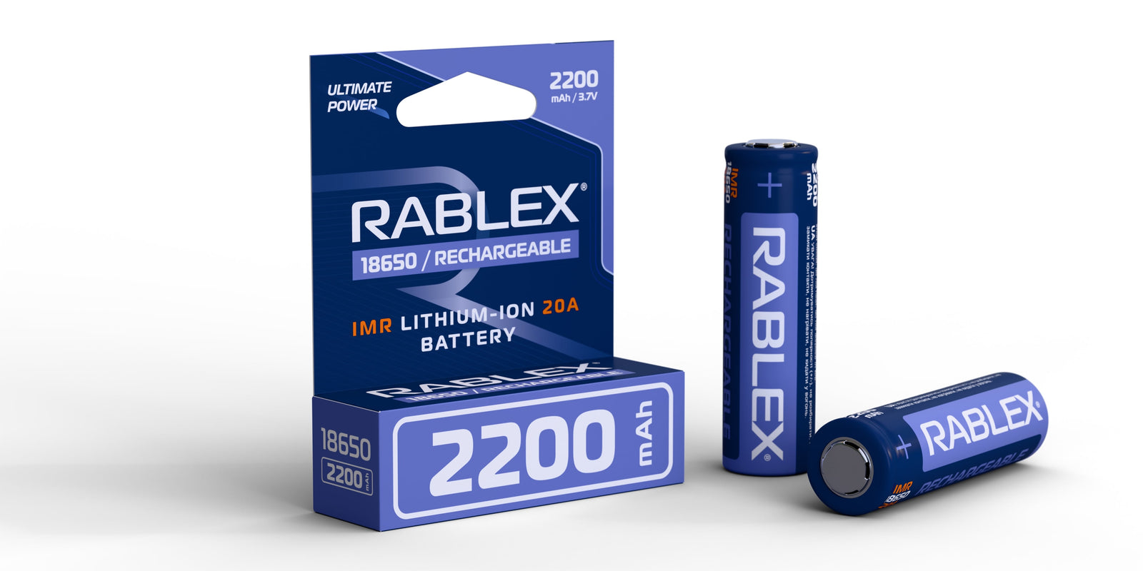 Li-Ion BATTERY 18650 IMR 20A 2200mAh Color Box 1pcs