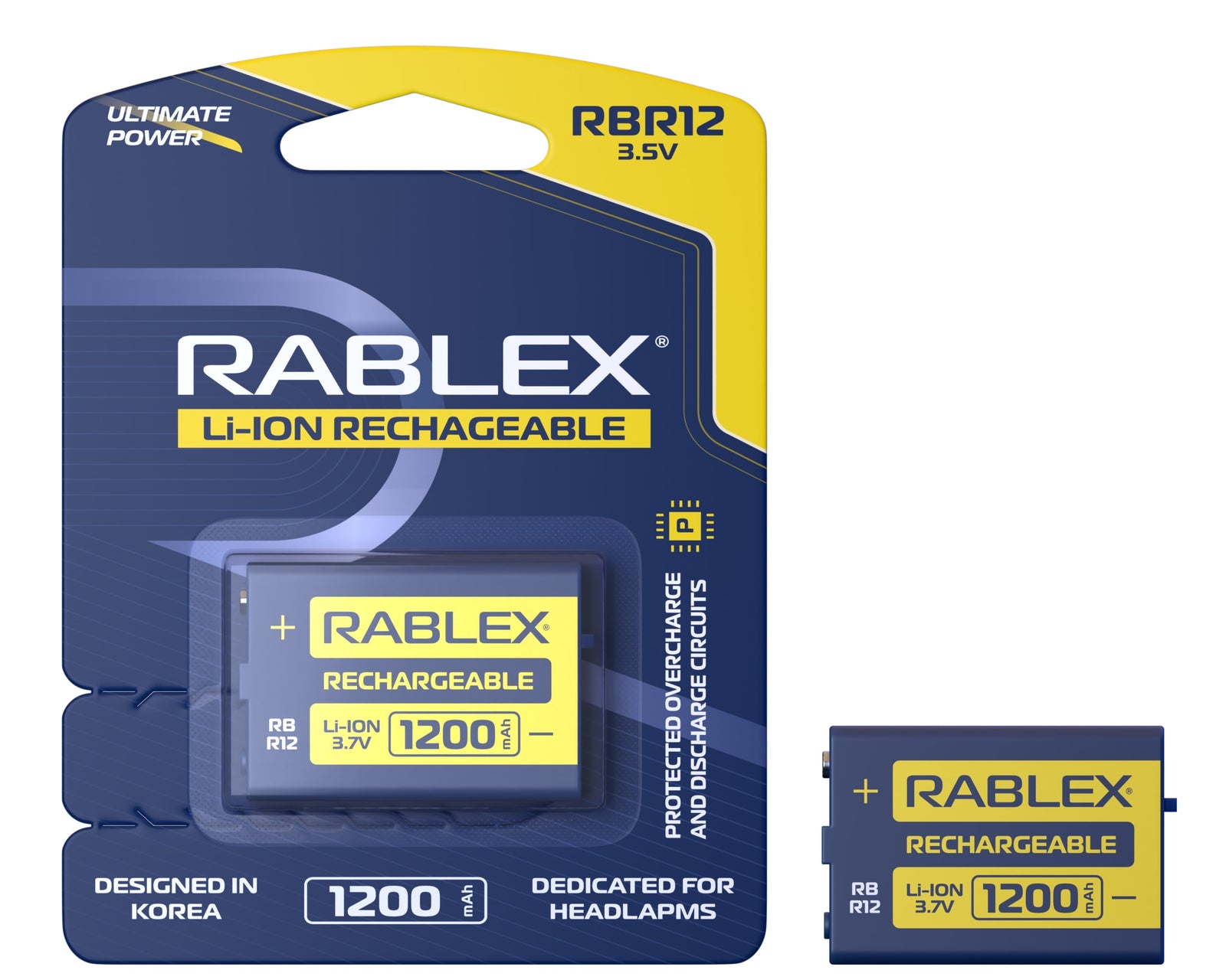 Rechargeable Battery R12 Li-ION 3.7V 1200 mAh