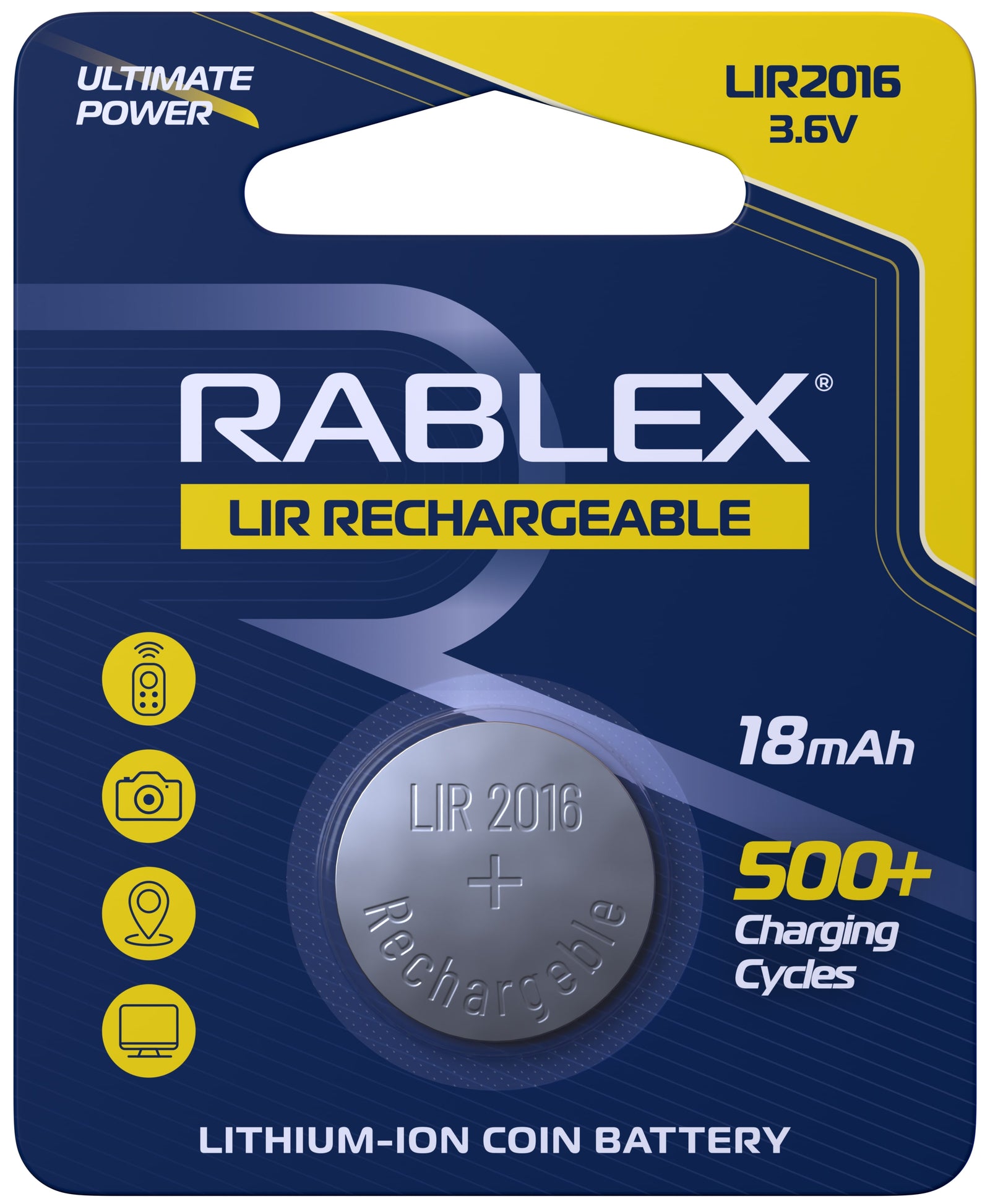 Rechargeable Lithium-ion battery LIR2016 1 pcs Blister