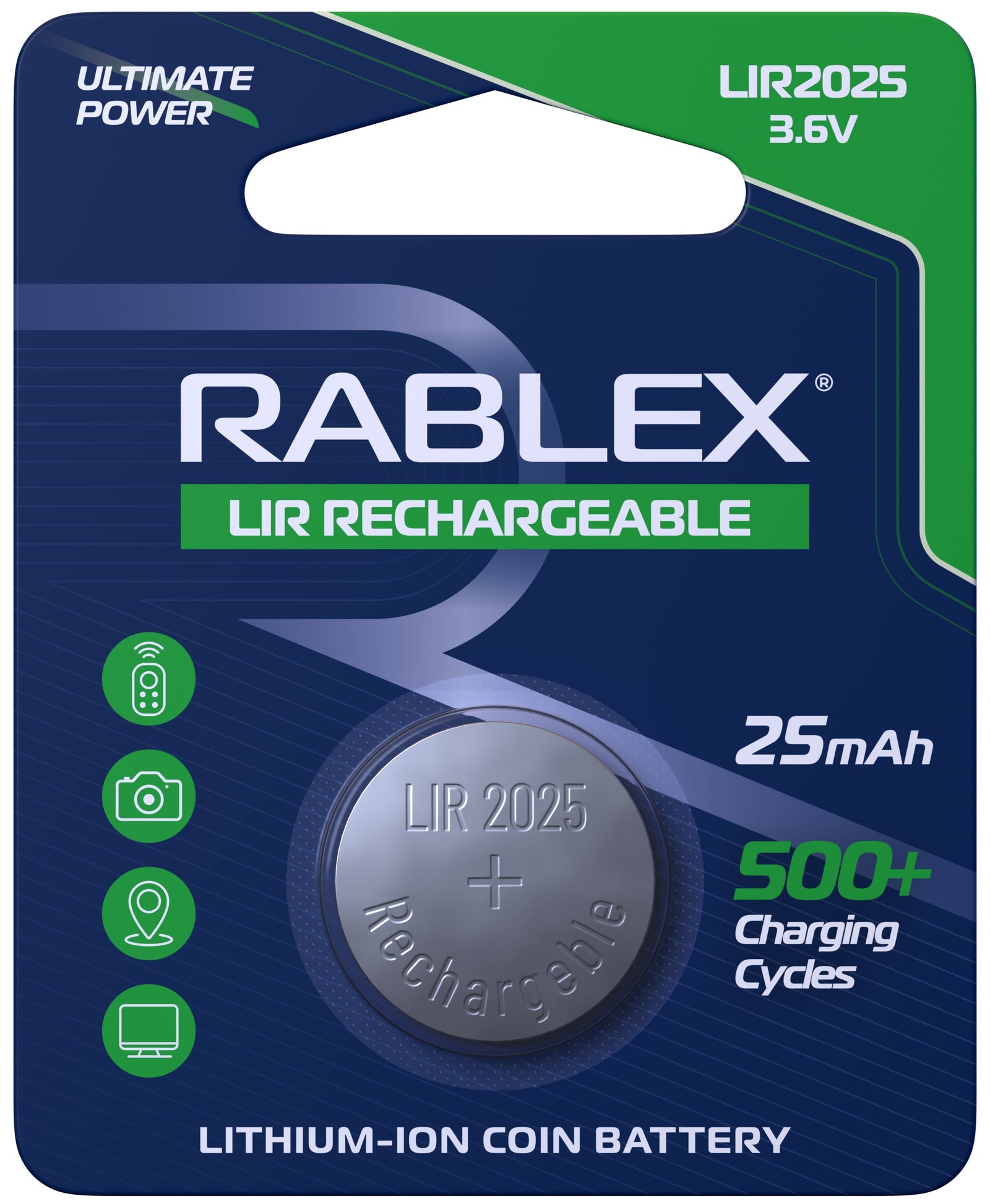 Rechargeable Lithium-ion battery LIR2025 1 pcs Blister