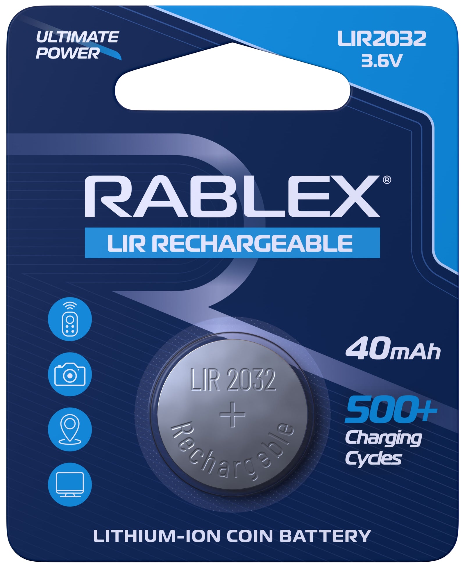 Rechargeable Lithium-ion battery LIR2032 1 pcs Blister